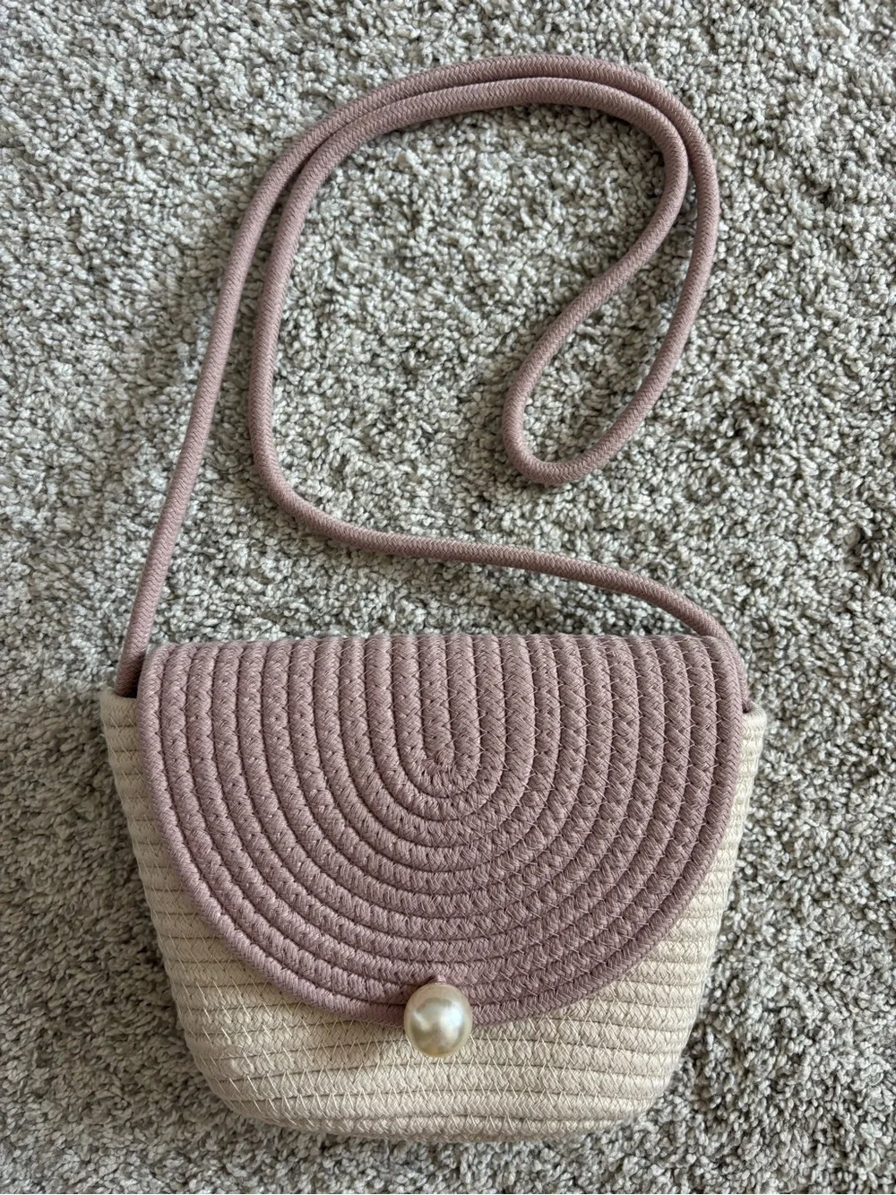 dusty rose & cream crossbody bag